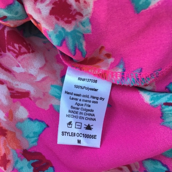 Paper Crane Layered Floral Pink Tank Top size Medium - Picture 5 of 9